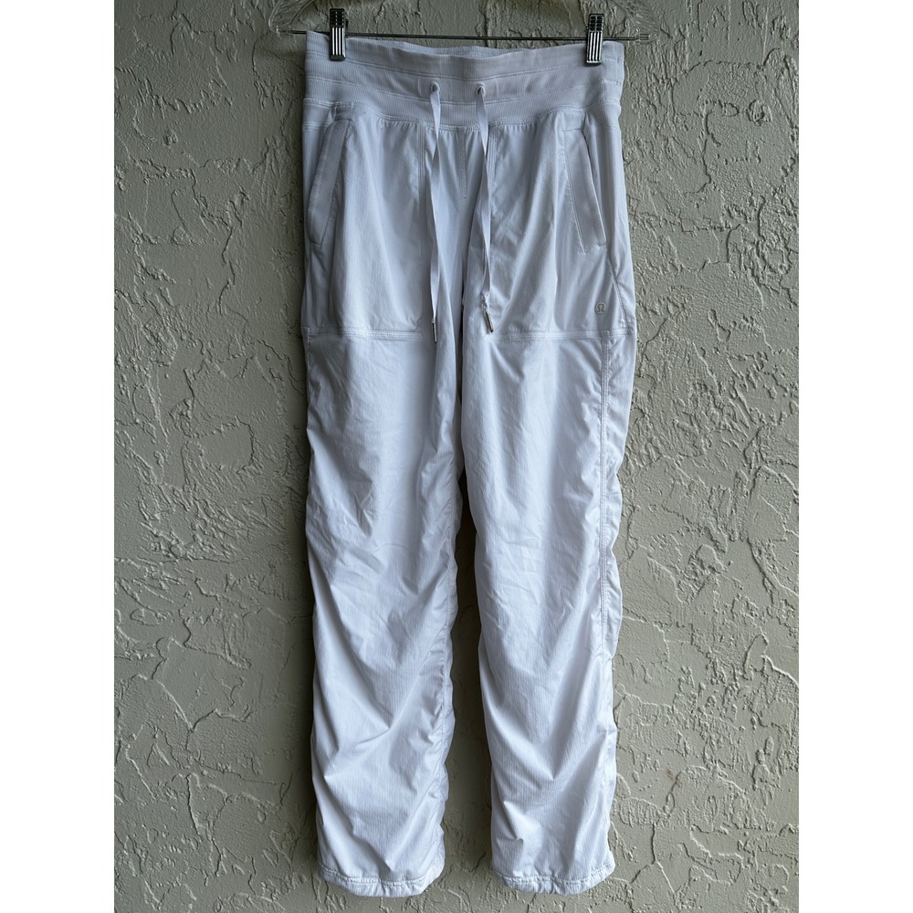 Lululemon Dance Studio Sweatpants Women 6 White Ruched Relaxed Y2K Athleisure